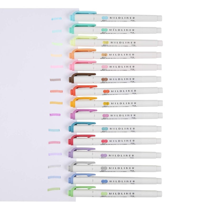 MILDLINER ZEBRA MILDLINER Highlighter pen markers, Mild Blue Green (WKT7-MBG) x10 - Image 2